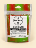 Chimichurri, presentación de 50 g: frente del envase sobre fondo crema.