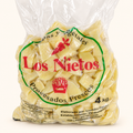 Papas frescas corte horno Los Nietos, bolsa de 4 kg sobre fondo crema.